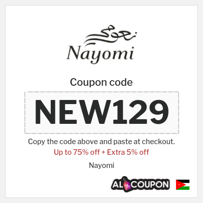 Coupon for Nayomi (NEW129) Up to 75% off + Extra 5% off