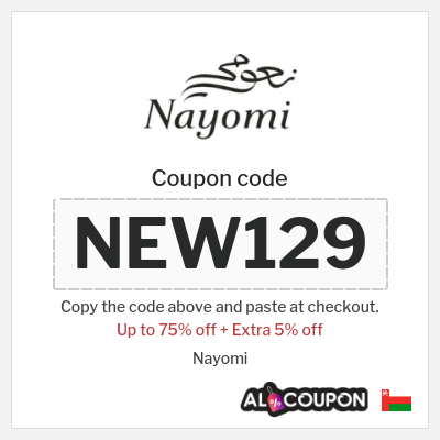 Coupon for Nayomi (NEW129) Up to 75% off + Extra 5% off