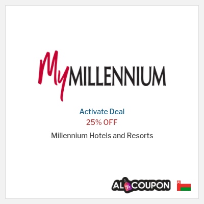 Special Deal for Millennium Hotels and Resorts 25% OFF