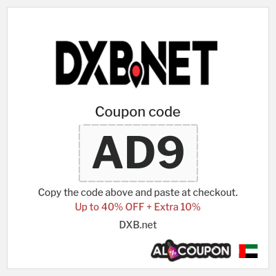 Coupon for DXB.net (AD9) Up to 40% OFF + Extra 10%