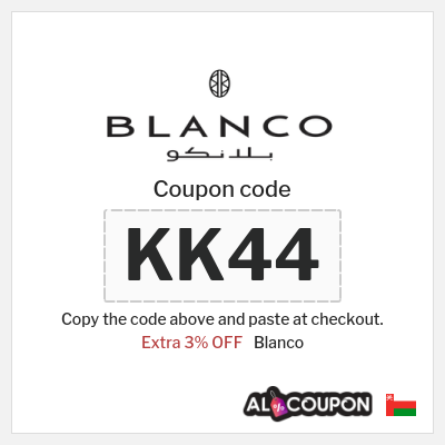 Coupon for Blanco (KK44) Extra 3% OFF