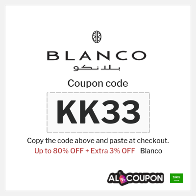 Coupon for Blanco (KK33) Up to 80% OFF + Extra 3% OFF