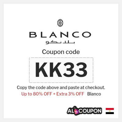 Coupon for Blanco (KK33) Up to 80% OFF + Extra 3% OFF