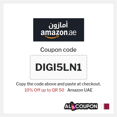 Coupon for Amazon UAE (DIGI5LN1) 10% Off up to QR 50