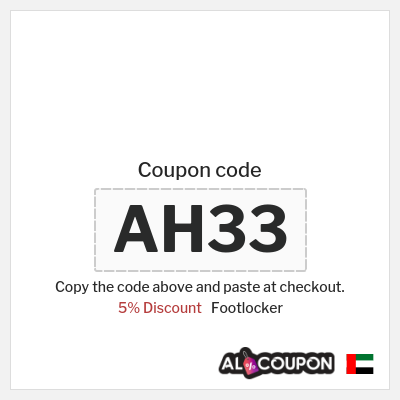 Coupon for Footlocker (AH33) 5% Discount