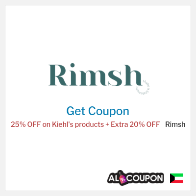 Coupon for Rimsh 25% OFF on Kiehl's products + Extra 20% OFF