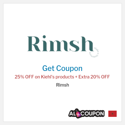 Coupon for Rimsh 25% OFF on Kiehl's products + Extra 20% OFF