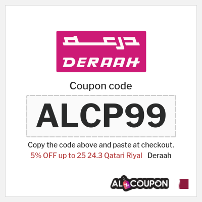 Deraah Coupon (ALCP99) Deraah Discount Code Qatar