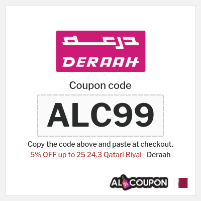Deraah Coupon (ALC99) Deraah Discount Code Qatar