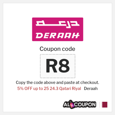 Deraah Coupon (R8) Deraah Discount Code Qatar