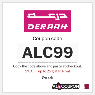 Coupon for Deraah (ALC99) 5% OFF up to 25 Qatari Riyal
