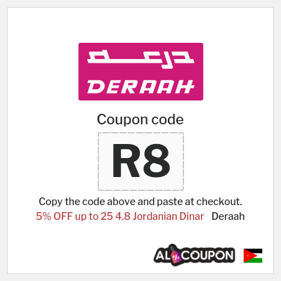 Deraah Coupon (R8) Deraah Discount Code Jordan