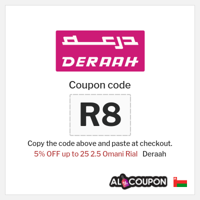 Deraah Coupon (R8) Deraah Discount Code Oman