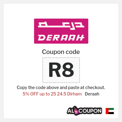 Deraah Coupon (R8) Deraah Discount Code UAE