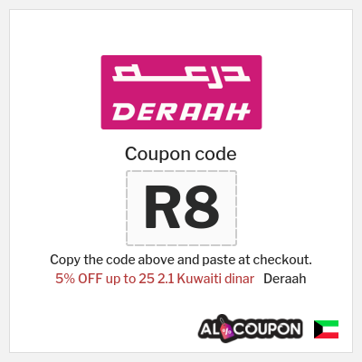 Deraah Coupon (R8) Deraah Discount Code Kuwait