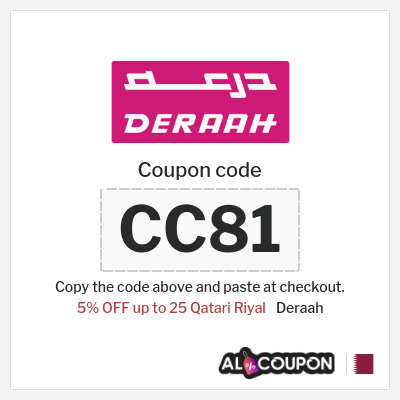 Deraah Coupon (CC81) Deraah coupon code Qatar 2025