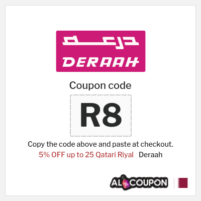 Deraah Coupon (R8) Deraah coupon code Qatar 2025