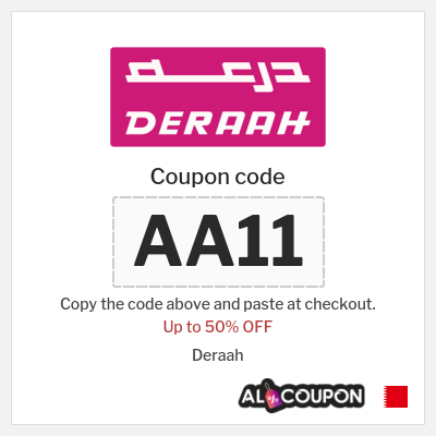 Coupon for Deraah (AA11) Up to 50% OFF