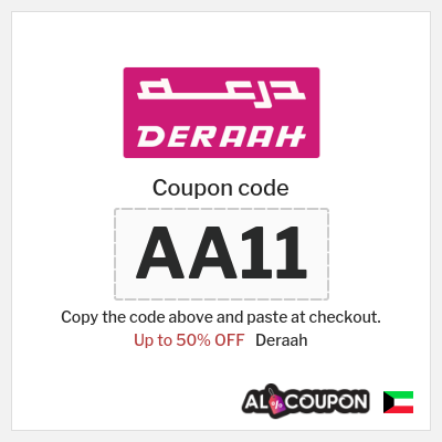 Coupon for Deraah (AA11) Up to 50% OFF