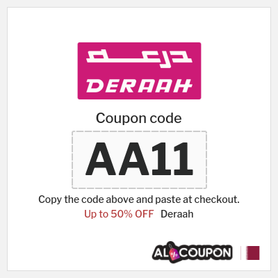 Coupon for Deraah (AA11) Up to 50% OFF