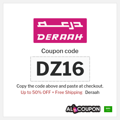 Coupon for Deraah (DZ16) Up to 50% OFF + Free Shipping
