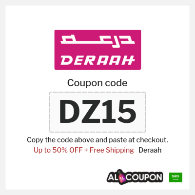 Coupon for Deraah (DZ15) Up to 50% OFF + Free Shipping