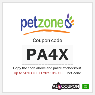 Coupon for Pet Zone (PA4X) Up to 50% OFF + Extra 10% OFF