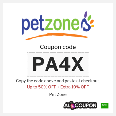 Coupon for Pet Zone (PA4X) Up to 50% OFF + Extra 10% OFF