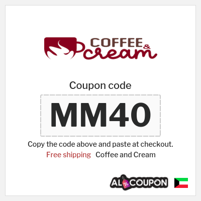 Coupon discount code for Coffee and Cream Free shipping