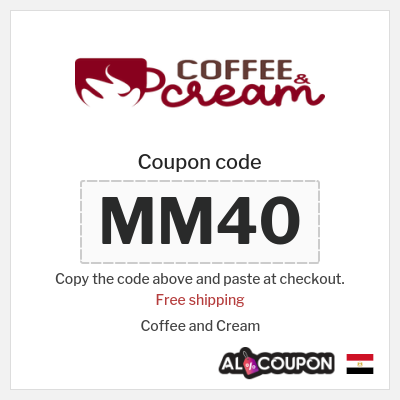 Coupon discount code for Coffee and Cream Free shipping