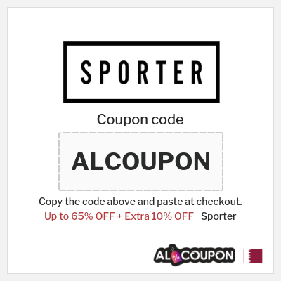 Coupon for Sporter (ALCOUPON) Up to 65% OFF + Extra 10% OFF