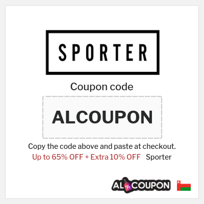 Coupon for Sporter (ALCOUPON) Up to 65% OFF + Extra 10% OFF