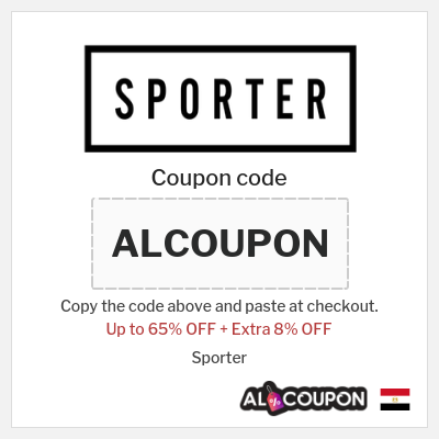 Coupon for Sporter (ALCOUPON) Up to 65% OFF + Extra 8% OFF