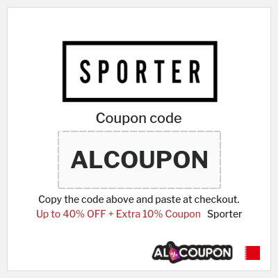 Coupon for Sporter (ALCOUPON) Up to 40% OFF + Extra 10% Coupon