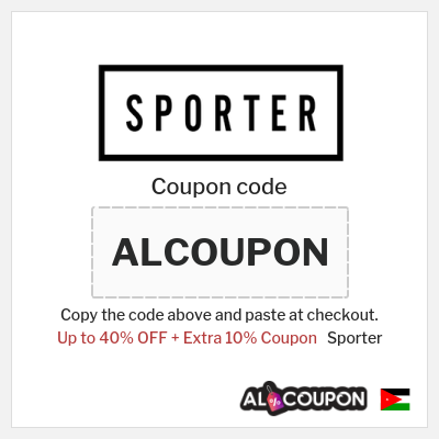 Coupon for Sporter (ALCOUPON) Up to 40% OFF + Extra 10% Coupon