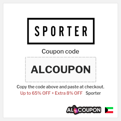 Coupon for Sporter (ALCOUPON) Up to 65% OFF + Extra 8% OFF