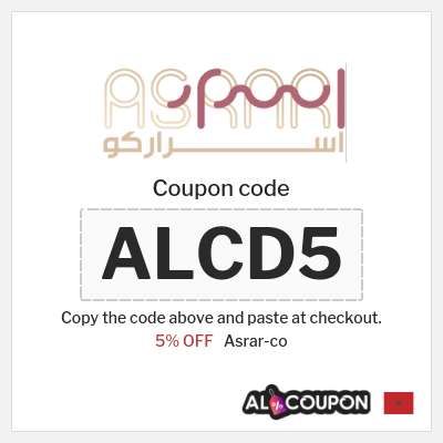 Coupon discount code for Asrar-co 5% OFF