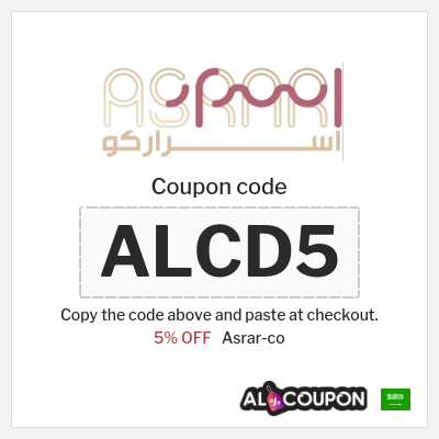 Coupon for Asrar-co (ALCD5) 5% OFF