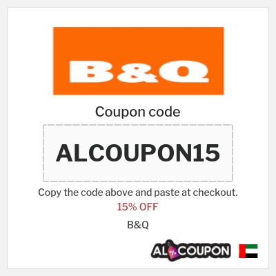 Coupon for B&Q (ALCOUPON15) 15% OFF