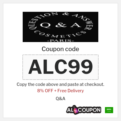 Coupon for Q&A (ALC99) 8% OFF + Free Delivery