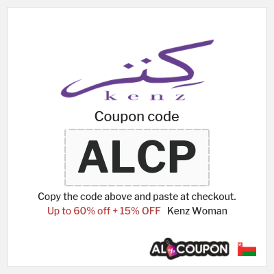 Coupon for Kenz Woman (ALCP) Up to 60% off + 15% OFF