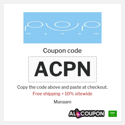 Coupon for Manaam (ACPN) Free shipping + 10% sitewide