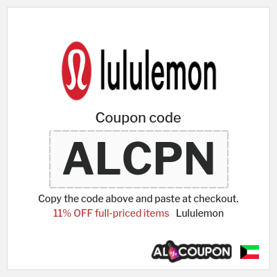Coupon for Lululemon (ALCPN) 11% OFF full-priced items