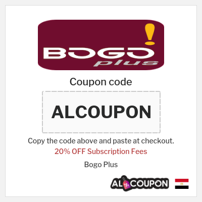 Coupon for Bogo Plus (ALCOUPON) 20% OFF Subscription Fees