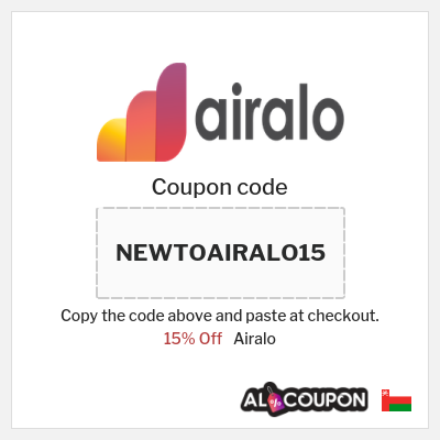 Coupon for Airalo (NEWTOAIRALO15) 15% Off