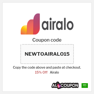 Coupon for Airalo (NEWTOAIRALO15) 15% Off
