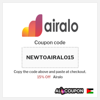 Coupon for Airalo (NEWTOAIRALO15) 15% Off