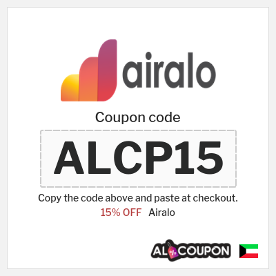 Coupon for Airalo (ALCP15) 15% OFF