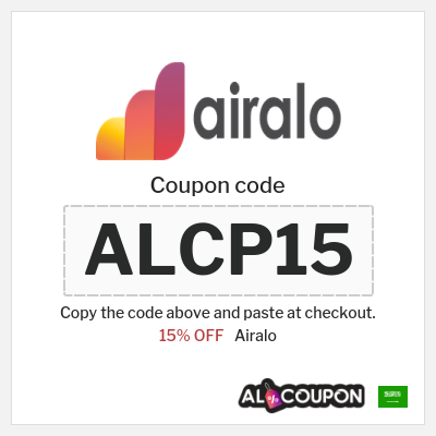 Coupon for Airalo (ALCP15) 15% OFF