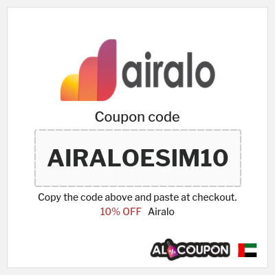 Coupon for Airalo (AIRALOESIM10) 10% OFF
